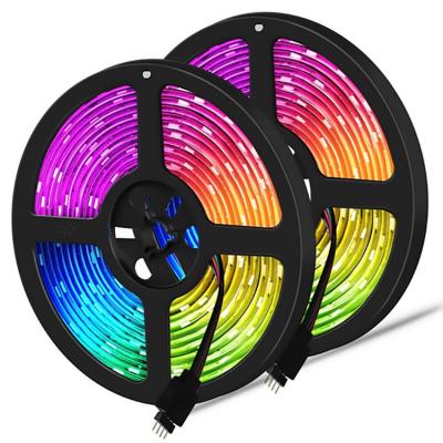 China Hotel Hundreds Colors App Music Controlled Lamp Smart Wifi 5050 RGB Led Strip Lights For Home Decoration for sale