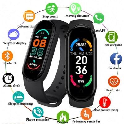 China 2021 Hot Touch Screen Wristband Band Smartwatch Reloj Pulsera Inteigente Relogio M6 Smart Watch for sale