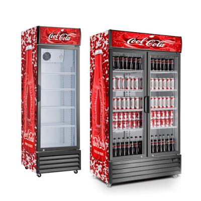 China Custom Supermarket Vegetable Refrigerated Refrigerated Multilayer Glass Door Display Cabinet for sale