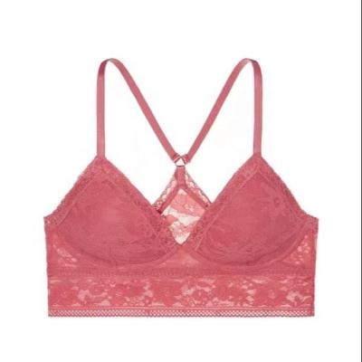 China 2022 QUICK DRY Wireless Bra Women Lace Bra Soft Women Bra Set French Style Floral Thin Bralette for sale