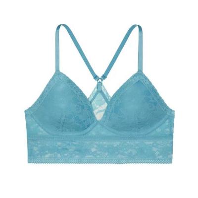 China 2022 QUICK DRY Wire Free Bra Women Soft Lace Bra Women Bra Set Floral French Style Slim Comfort Underwear Bralette for sale