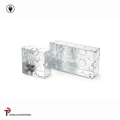 China Electrical Boxes / 2-Gang British Standard Metal Conduit Box with PVC , Switch Box for sale