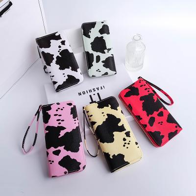 China casual& 2021 new fashion women's milk purses and handbags women's long purses ladies bags PU clutch multi-layer leather luxury colorful milk color for sale