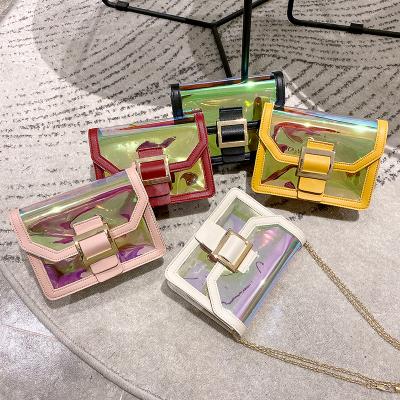 China casual& 2021 New Fashion Handbags Small Mini Laser Jelly Women Jelly Bags Ladies Purses and Clutch Handbags Transparent Transparent Chain Shoulder for sale