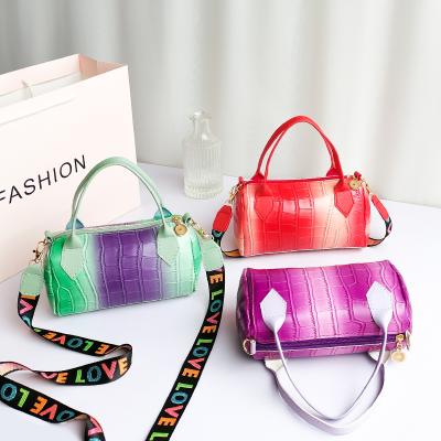 China casual& Fashion Sale Purses Rainbow Women Small Mini Crocodile Color Gradient Leather Bags Women's Hot Leather Bags Mini Cross - Body Handbag for sale