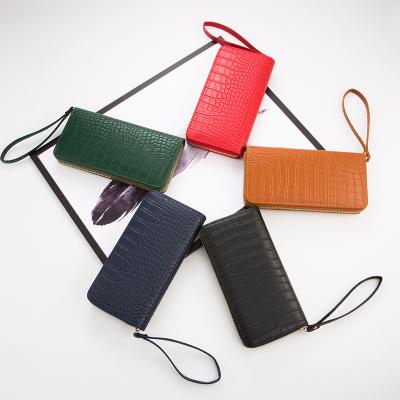 China casual& Fashion Four Seasons Sale Purses Small Crocodile Pattern Pockets Mini Clutch Bag Bank Card Multiple Hot Leather Custom Mobile Phone for sale