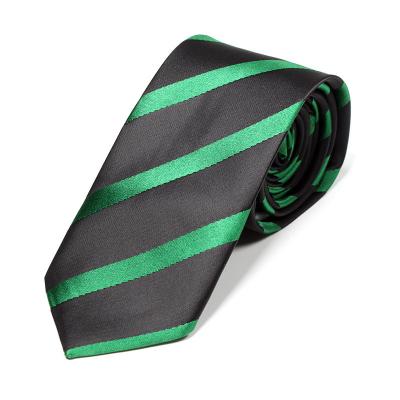 China Decoration Necktie Fashion Design Striped Korean Men's 100 Polyester Tie Wholesale for sale