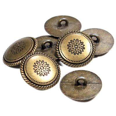 China New Design High Quality Luxury Nickel Free Metal Engrave Flower Shape Leg Button Sewing Leg Buttons Accessories for sale