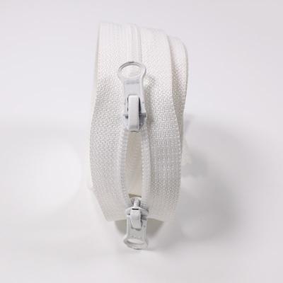 China Custom Hot Sale Resin Waterproof Nylon Two Way Zipper Separator Double Zipper Slider for sale