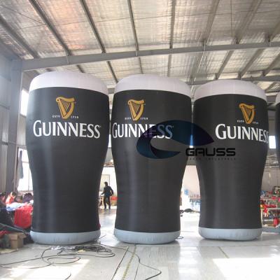 China Advertising high GUINNESS inflatable bottle 3m black inflatable cup for advertising for sale