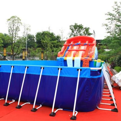 China New Outdoor Entertainment Inflatable Water Slide Swimming Pool Water Park For Kids And Adults for sale