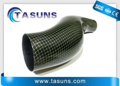 China Smooth Airflow CF epoxy resin Carbon Fiber Whale Intake Round Shaped Tubes for sale