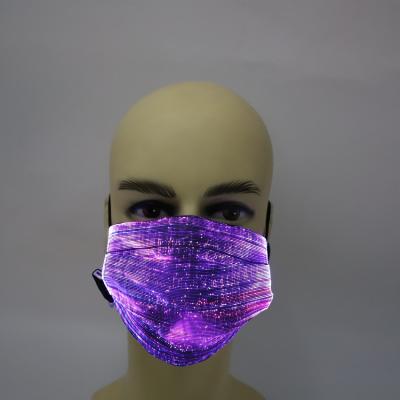 China Wholesale Fiber Optic Cloth USB Rechargable Light Up Face Mask Mask Led Light for sale