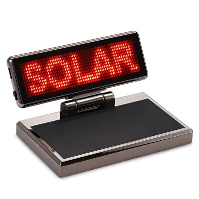 China Zinc Alloy Base And Frame Recharge Rolling Light Display Solar Led Name Tag Led Name Badge for sale