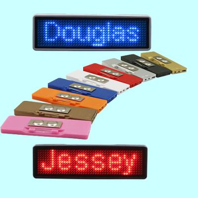 China Indoor Global Language Programmable LED Scrolling Name Badge for sale