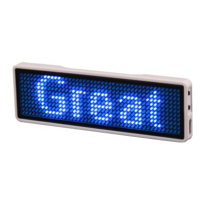 China Indoor Rechargeable Programmable USB LED Scrolling Message Name Badge for sale