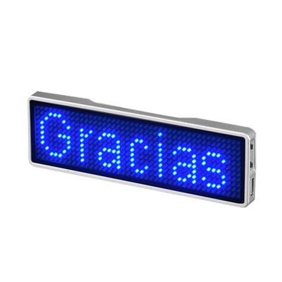 China Indoor Programmable Text Scrolling LED Message Badge for sale