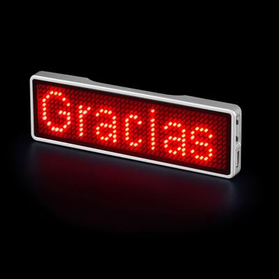 China Custom Programmable LED Flashing Flashing Scrolling Led Name Badge Led Badge for sale