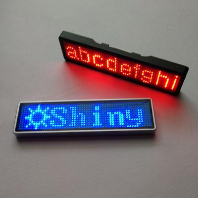 China S1155 Party Indoor and Outdoor Event Hotel Club Programmable LED Name Tag Badge for sale