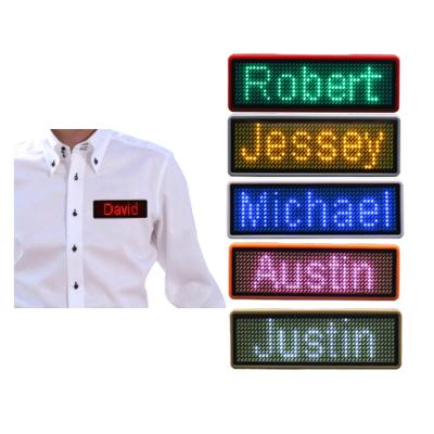 China Portable Flashing Programmable LED LED Signs Digital LED Badge for sale