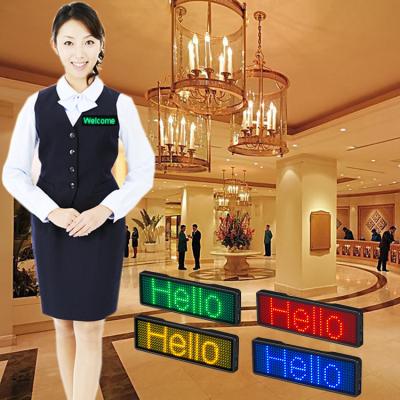 China Scrolling Servers Digital Led Name Badge Programmable Display for sale