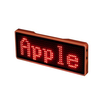 China Rechargeable LED Message Name Flashing Tag Scrolling Led Badge for sale