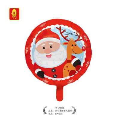 China Party 18 Inch Christmas Party Decorations Round Helium Foil Balloons Party Supplies for sale