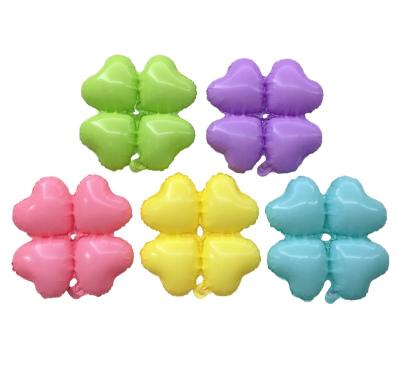 China Wholesale Cheap Muti-color 18 Inch Party Round Shape Four Leaf Clover Foil Balloons For Party Decorations for sale