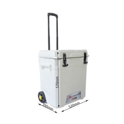 China 45L Capacity Large Waterproof Trolley Cooler Box With Wheels For Beer Food for sale