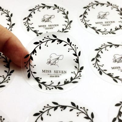 China Waterproof Self Adhesive Plastic PVC Printed Custom Logo Stickers For Cosmetic for sale