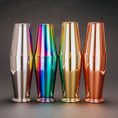 China Metal Stainless Steel Cocktail Shaker Tin On Can 28&18oz Professional Bartender Boston Shaker Drink Party Bar Tools for sale