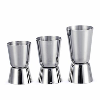 China Modern Stainless Steel Cocktail Shaker Measure Cup Dual Shot Drink Spirit Jigger Kitchen Instruments for sale