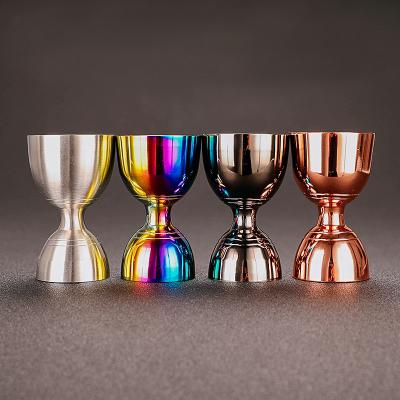 China Custom Viable Gold Copper Bar Tools Stainless Steel Metal Barware Bell Cocktail Jigger Slim Waist Cocktail Jigger for sale