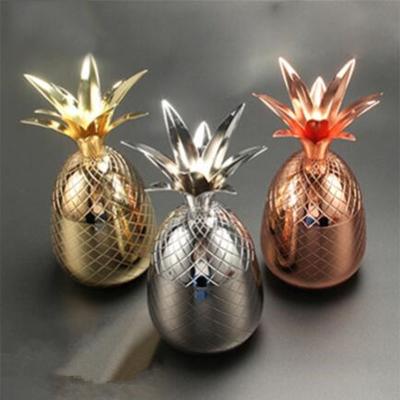 China Cocktail Cups Tumbler Pineapple Bar Tool Drinking Mugs 3 Colors (Silver, Copper, Gold) Stainless Steel Beer Viable Creative Cocktail Mugs for sale