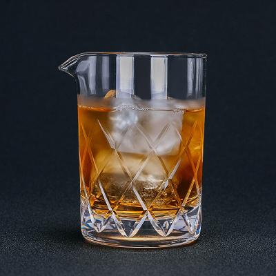 China Viable Beer Mixing Glass Beverage Cocktail Cups Crystal Glass Whiskey Cup Drinkware Diamond Mixing Glass Martini Bartender 650ml Barware for sale