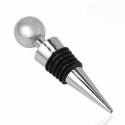 China Sustainable custom zinc alloy beadable metal stainless steel wine bottle stopper for sale