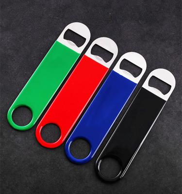 China Viable Multifunctional Flat Bottle Opener Stainless Steel Bottle Opener Tool Bar Beer Wine Large Openers for sale