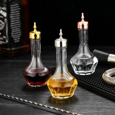 China 50ml Viable Beveled Bitter Barman Decanter Cocktail Barware Bar Tool Liquor Pourer Bar Tool Dash Bottle Glassware for sale