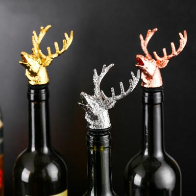 China Viable Wine Bottle Pourer Stopper Stainless Steel Deer Buck Head Dragon Head Unique Wine Aerators Bar Tools for sale