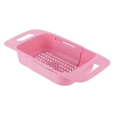 China Viable Collapsible Colander Fruits And Vegetables Drain Basket Adjustable Strainer Over Sink For Kitchen Adjustable 105 Accessories for sale