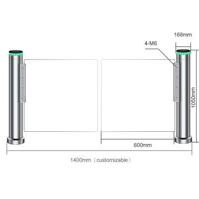 China Access Control Pedestrian Slim Cylindrical Design Swing Barrier Automatic Access Control RFID Speed ​​Turnstile Gate With Brushless Servo Motor for sale