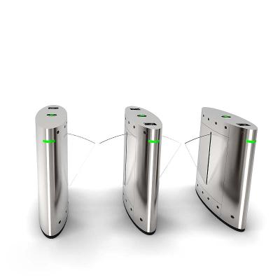 China 304 Stainless Steel Flap Turnstile Automatic Pedestrian Gate Flap Barrier Retractable Gate with QR Reader for sale