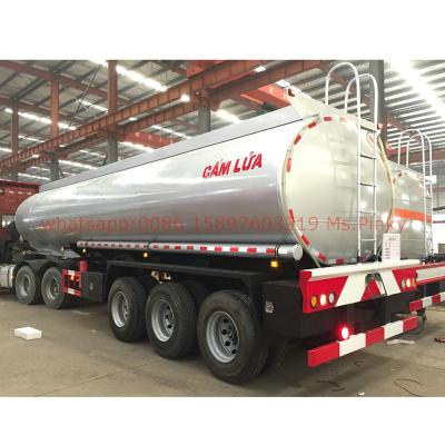 China Truck Trailer 37500Liters Ethanol Tank Transport Semi Trailer Stainless Steel Tank Trailer for sale