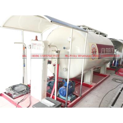 China Mobile LPG Gas Station Filling Mobile Gas Station Hotels 10000Liters Skids Plant 5Tons LPG Mobile Gas Station for sale