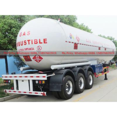 China Truck Trailer 3 Axles 25Tons LPG Truck Trailer 50m3 LPG Delivery Trailer LPG Propane Tanker Semi Trailer for sale