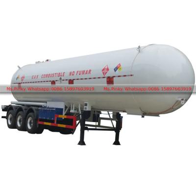 China Truck Trailer 3 Axles 50000Liters LPG Tank Semi Trailer 25Tons LPG Trailer Truck for sale