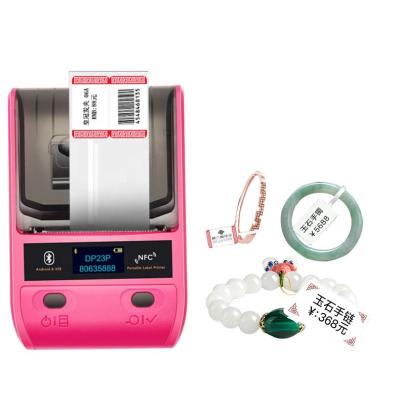 China DeTong BT 58mm Mini Barcode Label Printer Black and White Connection USB Handheld Thermal Label Printer for sale