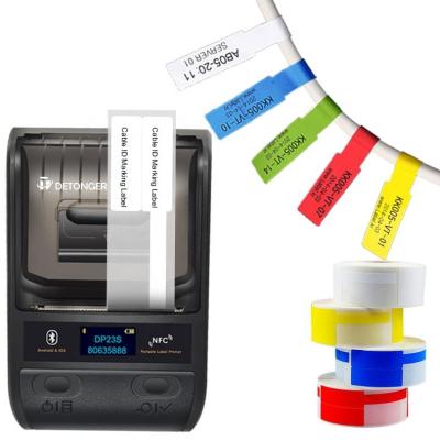 China DeTonger-DP23S 1D 2D Barcode Sticker Printer Pocket Thermal Printer Cable Marker Black and White Printer for sale