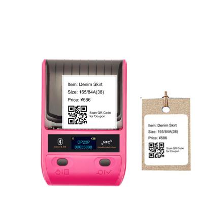 China DeTong DP23P Black And White Portable Handheld Barcode QR Code Label Sticker Clothes Price Tag Label Printer for sale