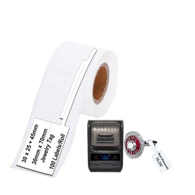 China Detonger consumables waterproof jewelry tags waterproof tear resistant for DP23 DP30 thermal printer barcode qr code label for sale